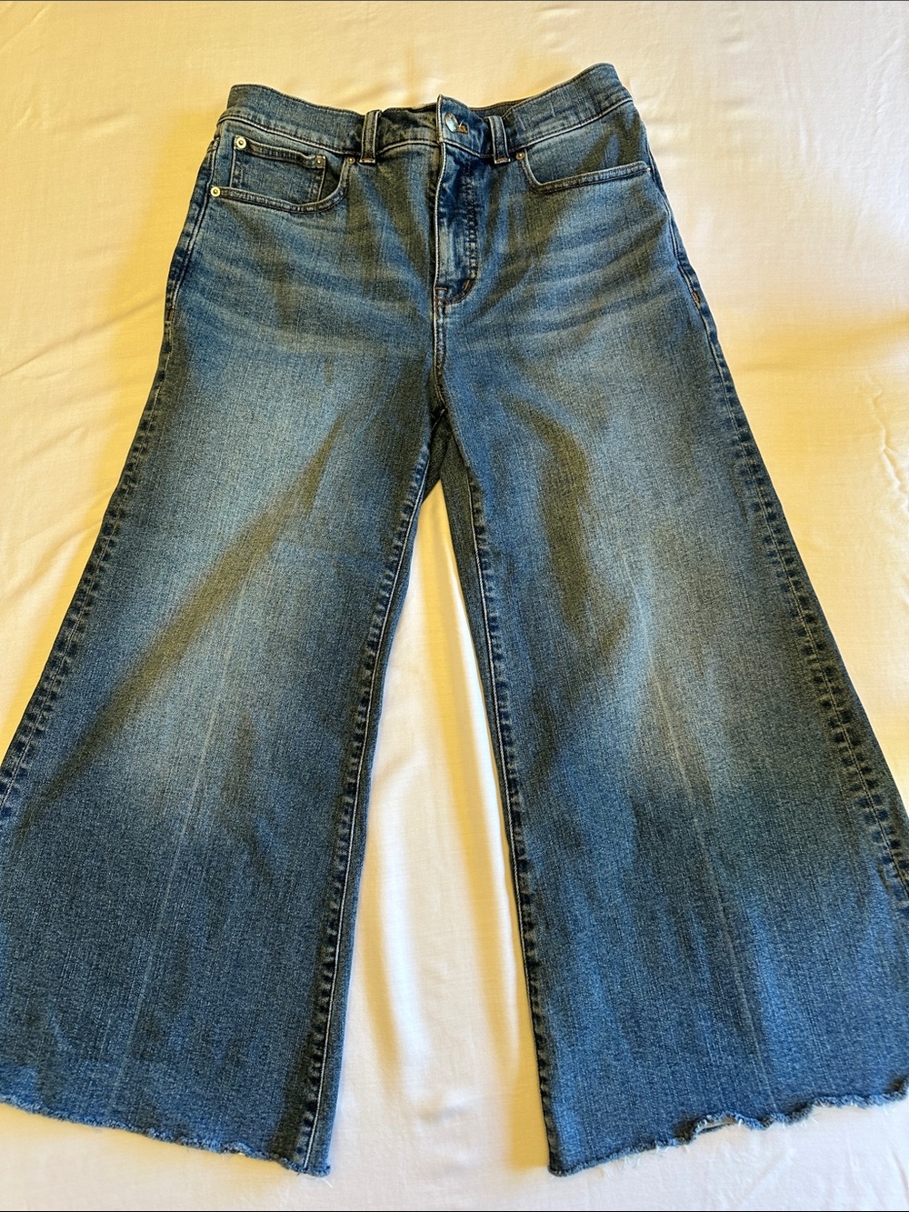 Madewell Flared Wide-Leg High-Rise Jeans in Blue Denim